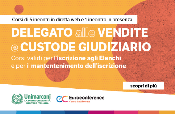 Delegato alle vendite e custode giudiziario: corso abilitante di aggiornamento ( banner corso generico)