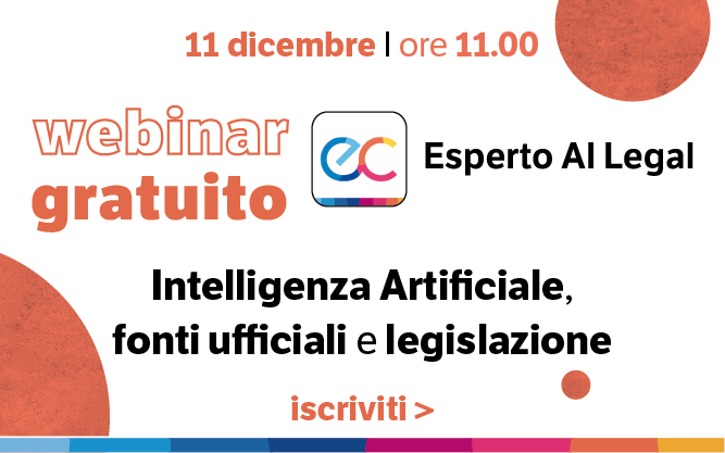 Webinar Esperto AI Legal: l’intelligenza artificiale, fonti ufficiali e legislazione
